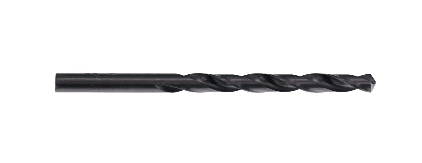 Rockhard Jobber Twist Drill Bits, Black Oxide (118° Point, Made in USA)