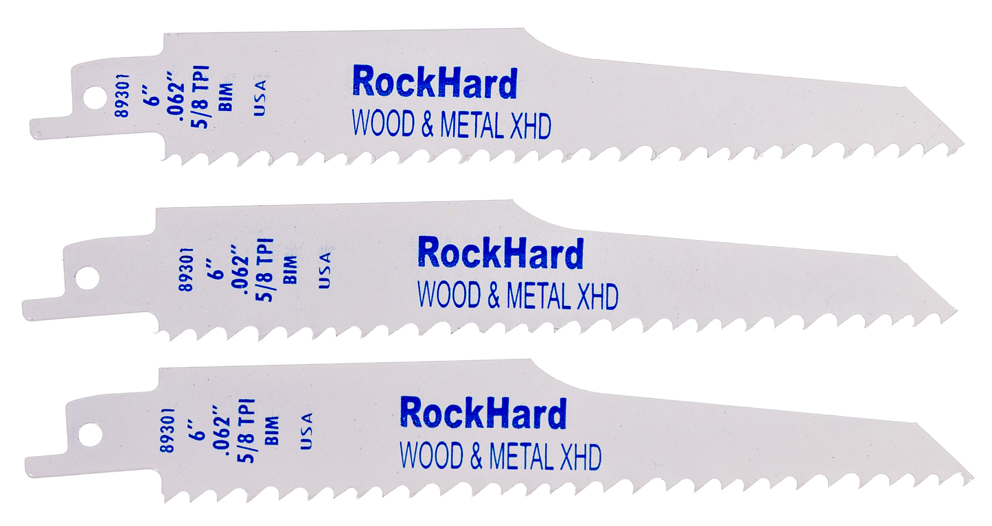 Rockhard Tools Extra Heavy-Duty Bi-Metal Reciprocating Saw Blades