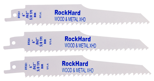 Rockhard Tools Extra Heavy-Duty Bi-Metal Reciprocating Saw Blades