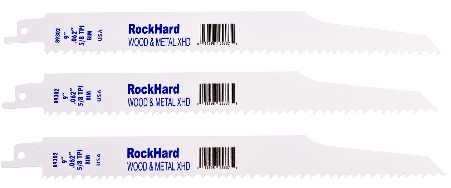 Rockhard Tools Extra Heavy-Duty Bi-Metal Reciprocating Saw Blades