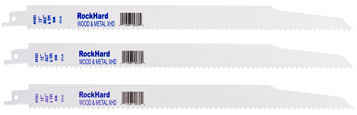 Rockhard Tools Extra Heavy-Duty Bi-Metal Reciprocating Saw Blades